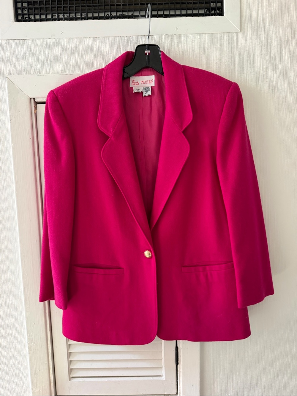 Block Island Petites Women's Bright Magenta Pink Blazer Jacket Sz 8